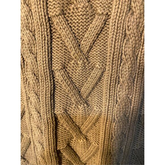 Express women’s brown/dark taupe, longsleeve, chunky cableknit sweater S/S - Picture 3 of 4
